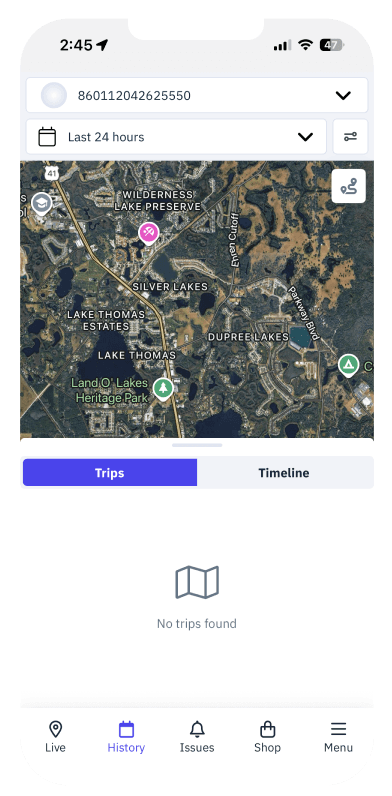 Fleet Mobile App — trip history